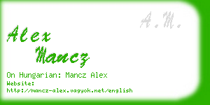 alex mancz business card